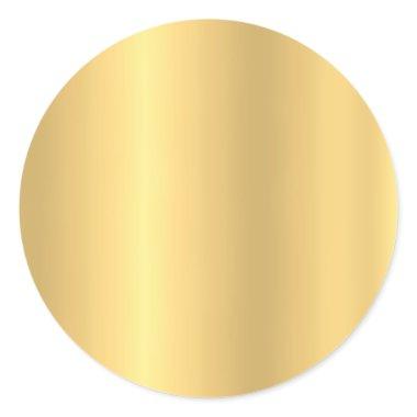Template Blank Faux Gold Glamour Elegant Classic Round Sticker