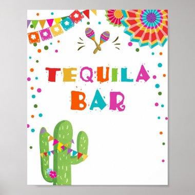 Tequila Bar Fiesta Drinks Cactus Table Sign