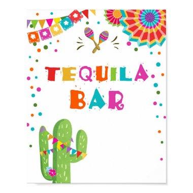 Tequila Bar Fiesta Drinks Cactus Table Sign