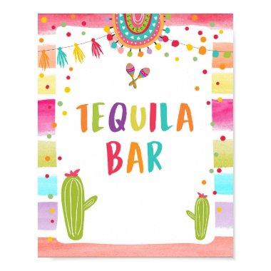 Tequila Bar Fiesta Drinks Cactus Table Sign