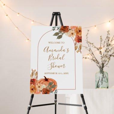 Terracota Pumpkin Boho Arch Bridal Shower Welcome Foam Board