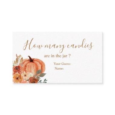 Terracota Pumpkin Bridal Shower How Many Candies Enclosure Invitations