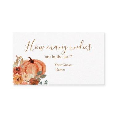 Terracota Pumpkin Bridal Shower How Many Undies Enclosure Invitations