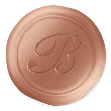 Terracotta 1 Letter Monogram Wax Seal Stickers