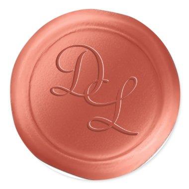 Terracotta 2 Letter Monogram Wax Seal Stickers