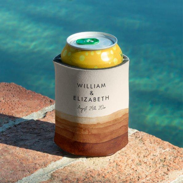 Terracotta Abstract Desert Personalized Can Cooler