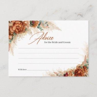 Terracotta and burgundy Advice for bride and groom Enclosure Invitations