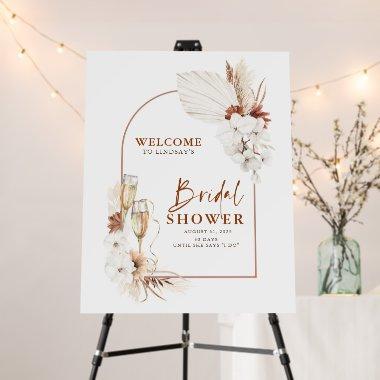Terracotta and White Floral  Welcome Foam Board