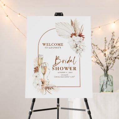 Terracotta and White Floral Bridal Shower Welcome Foam Board