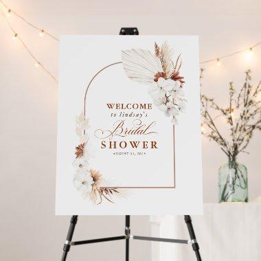 Terracotta and White Floral  Welcome Foam Board