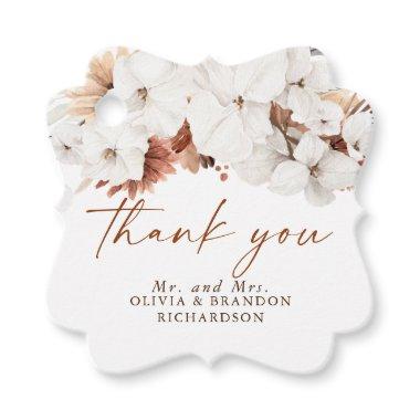 Terracotta and White Flowers Boho Thank You Favor Tags