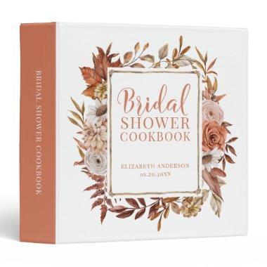 Terracotta Autumn Bridal Shower Recipe Cookbook 3 Ring Binder