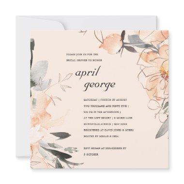 TERRACOTTA BLUSH RUST FLORAL  INVITE
