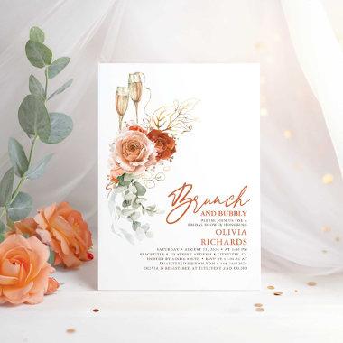 Terracotta Boho Brunch and Bubbly Bridal Shower Invitations