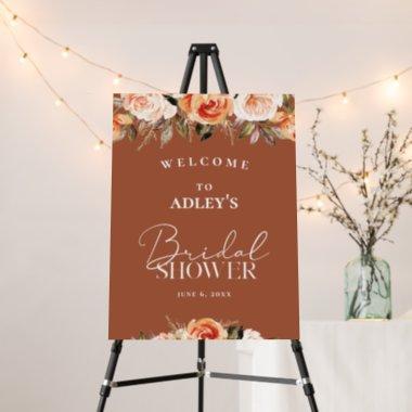 Terracotta Boho Floral Bridal Shower Welcome Sign