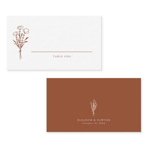 Terracotta Boho Minimalist Botanicals Wedding Place
