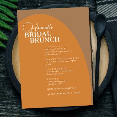 Terracotta Boho Script Minimal Bridal Brunch Menu