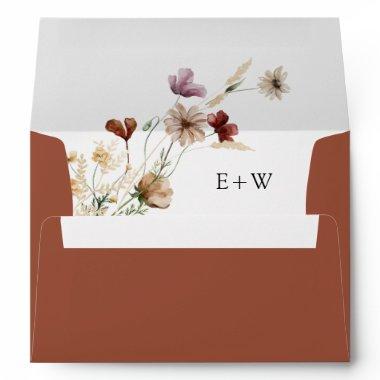 Terracotta Boho Wildflower Envelope