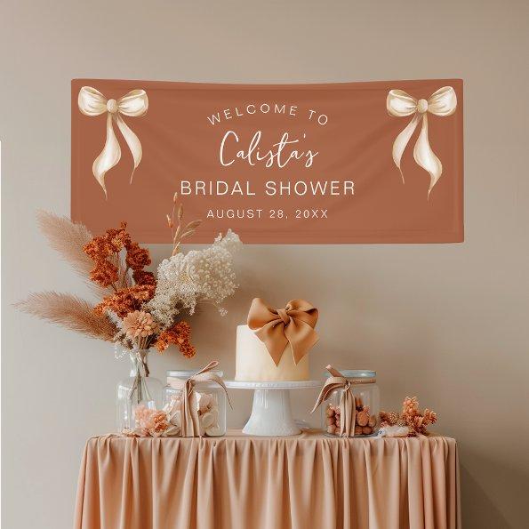Terracotta Bow Personalized Welcome  Banner