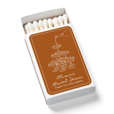 Terracotta Champagne Tower  Favor Matchboxes