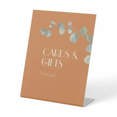 Terracotta Eucalyptus Deco Wedding  and Gifts Pedestal Sign