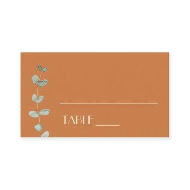 Terracotta Eucalyptus Deco Wedding Place Invitations