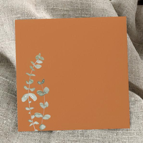 Terracotta Eucalyptus Deco Wedding Square Envelope