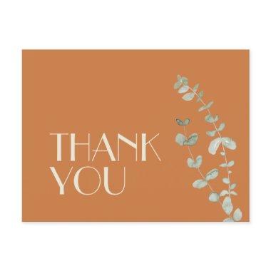 Terracotta Eucalyptus Deco Wedding Thank You PostInvitations