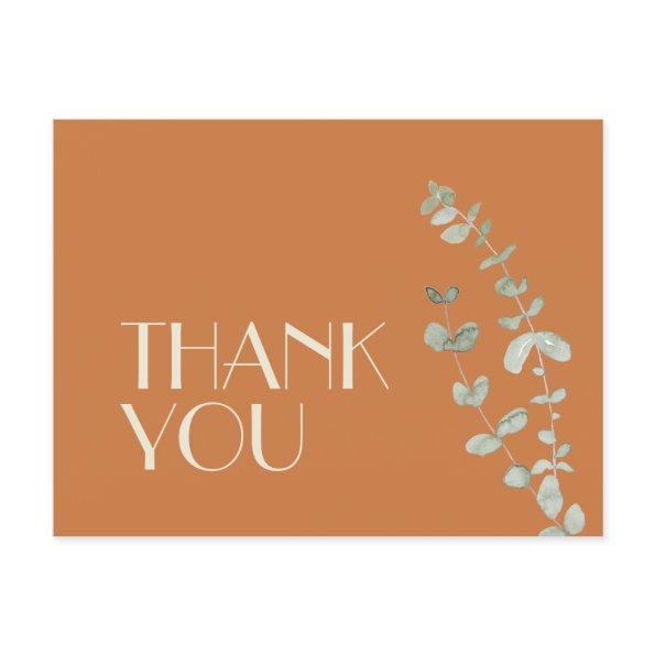 Terracotta Eucalyptus Deco Wedding Thank You Post