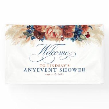 Terracotta Floral Boho Fall Party Shower Welcome B Banner
