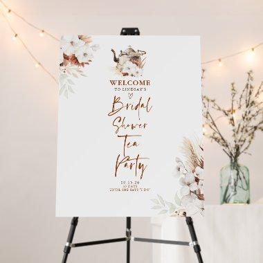 Terracotta Floral Bridal Shower Tea Party Welcome Foam Board