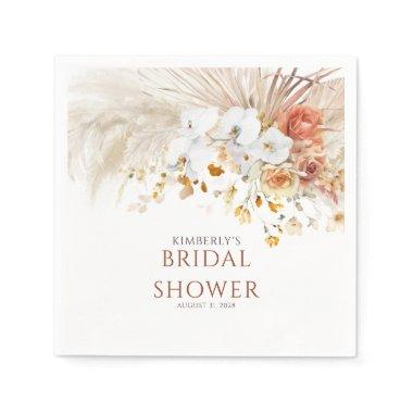 Terracotta Floral Pampas Grass Any Event Napkins
