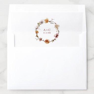 Terracotta Floral Wedding Envelope Liner