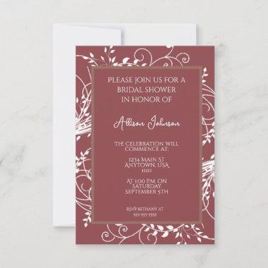 Terracotta Flourish Bridal Shower Invitations