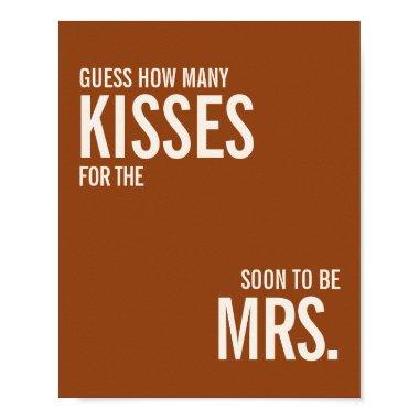 Terracotta How Many Kisses Bridal Shower Game Poster