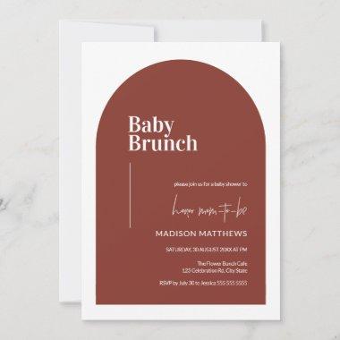 Terracotta Minimal Arch Baby Brunch Baby Shower Invitations
