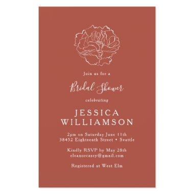 Terracotta Minimalist Budget Bridal Shower Invite