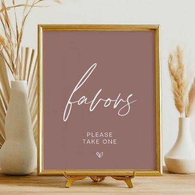 Terracotta Minimalist Favor Sign