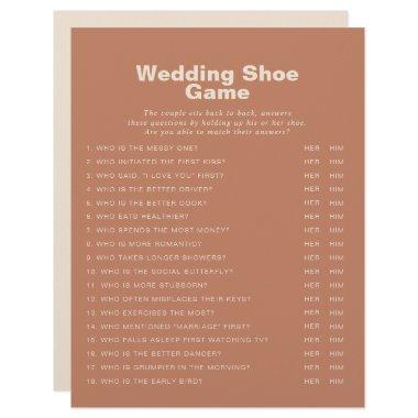 Terracotta Minimalist Formal Wedding Shoe Game