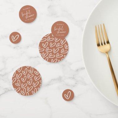 Terracotta Minimalist Script & Heart  Confetti