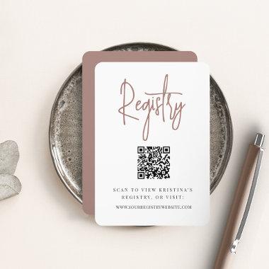 Terracotta | Modern Script QR Code Bridal Registry Enclosure Invitations