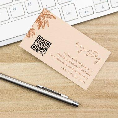 Terracotta Palm Tree Qr Code Wedding Gift Registry Enclosure