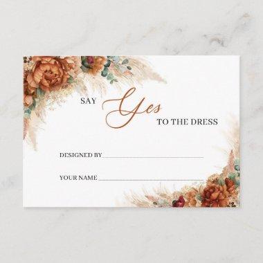 Terracotta pampas copper Say Yes to the dress Invitations