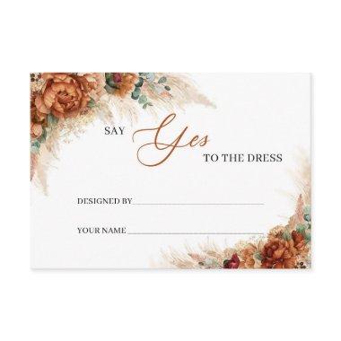 Terracotta pampas copper Say Yes to the dress Invitations