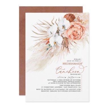 Terracotta Pampas Grass Bridesmaids Luncheon Invitations