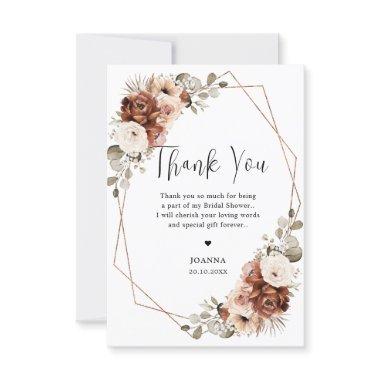 Terracotta Pampas Grass Rustic Bridal Shower Thank You Invitations