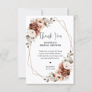 Terracotta Pampas Grass Rustic Bridal Shower Thank You Invitations