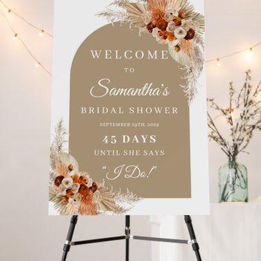 Terracotta pampas grass welcome count down foam board