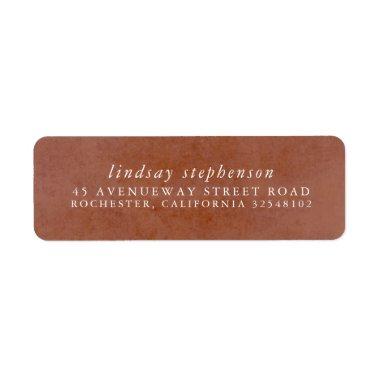 Terracotta Rust Orange Texture Boho Summer Label