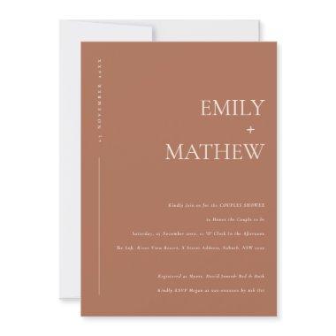 TERRACOTTA RUST ORANGE TYPOGRAPHY BRIDAL SHOWER Invitations